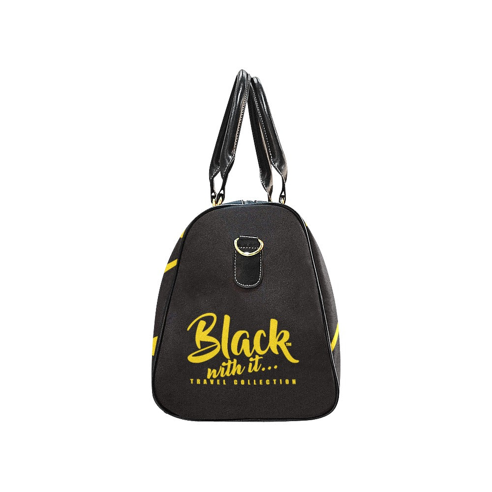 BWI: Luxury Travel Bag: Black w/ Gold Font Large Travel Bag New Waterproof Travel Bag/Large (Model 1639)