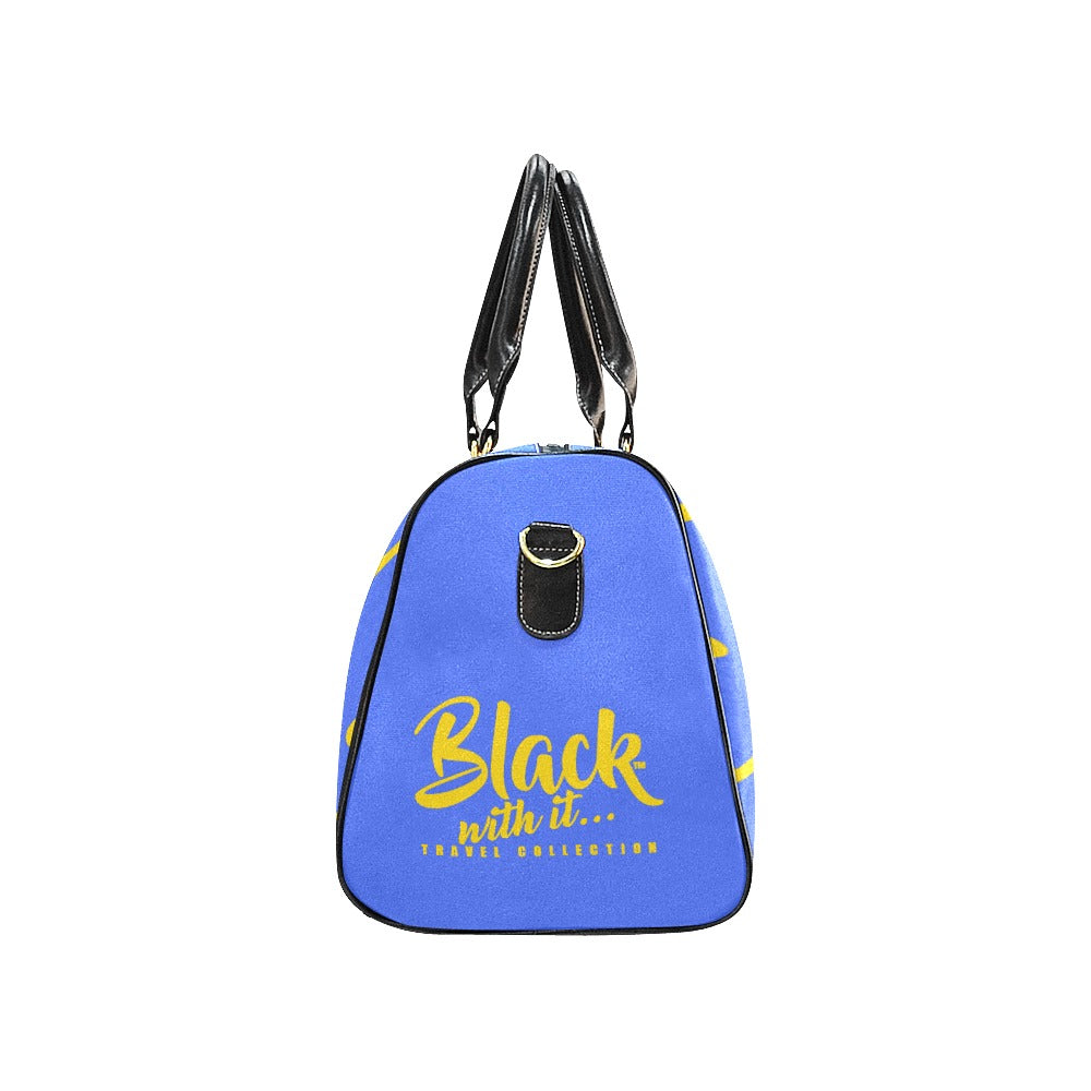 BWI: Luxury Travel Bag: Royal Blue w/ Gold Font Large Travel Bag New Waterproof Travel Bag/Large (Model 1639)