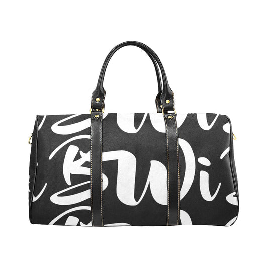 BWI: Luxury Travel Bag: Black w/ White Font Large Travel Bag New Waterproof Travel Bag/Large (Model 1639)