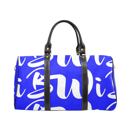 BWI: Luxury Travel Bag: Blue w/ White Font Large Travel Bag New Waterproof Travel Bag/Large (Model 1639)