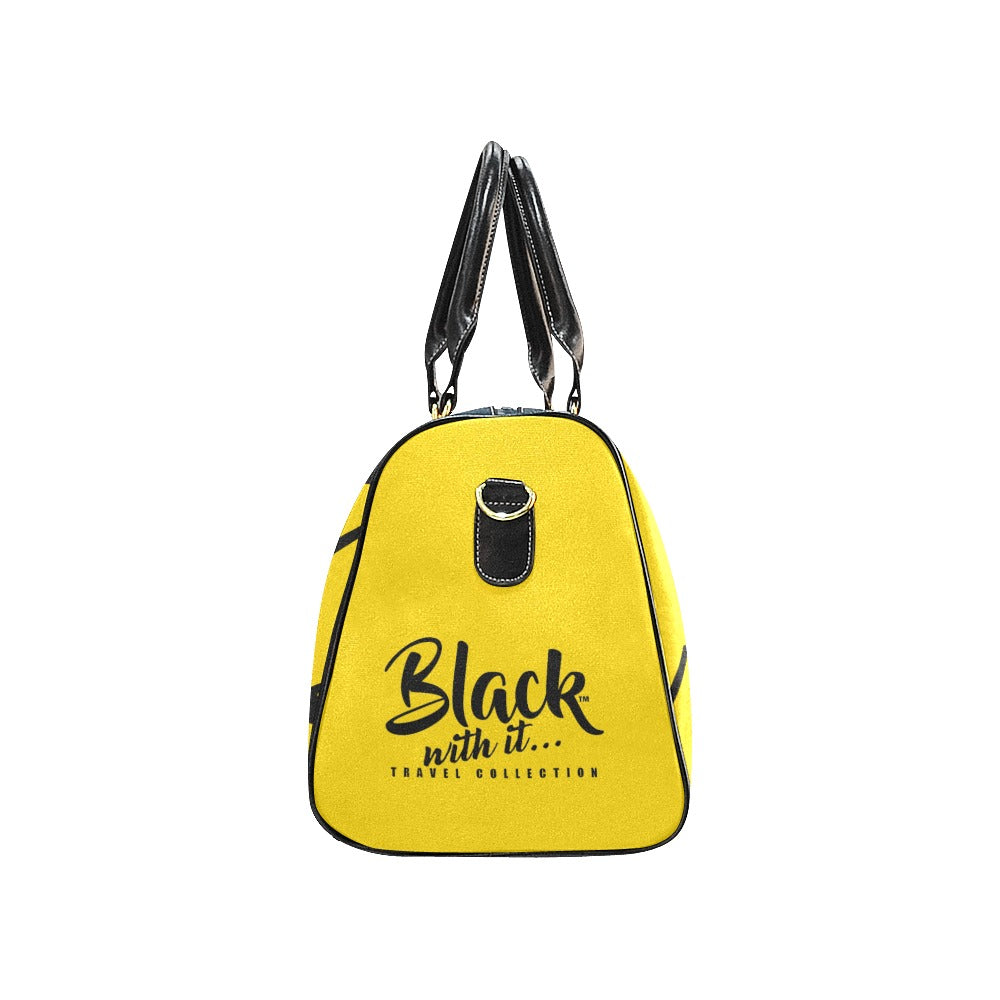 BWI: Luxury Travel Bag: Gold w/ Black Font - Large New Waterproof Travel Bag/Large (Model 1639)