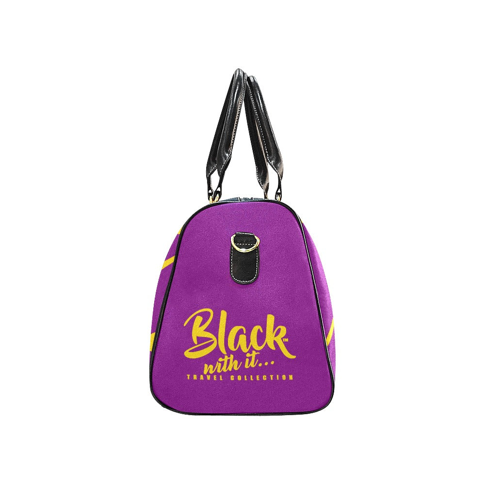 BWI: Luxury Travel Bag: Purple w/ Gold Font Large Travel Bag New Waterproof Travel Bag/Large (Model 1639)