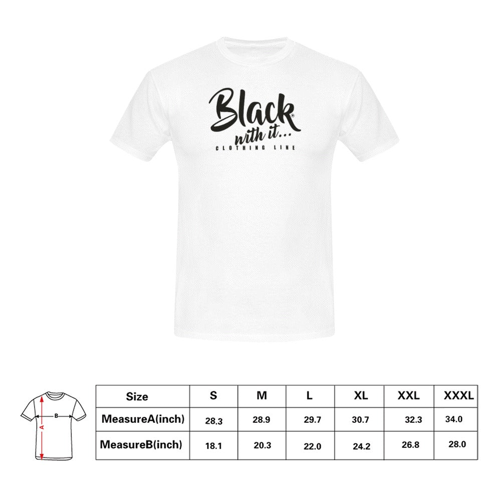 BWI: Unisex T-Shirt White w/ Black Font All Over Print T-Shirt
