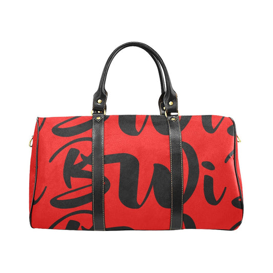 BWI: Luxury Travel Bage: Red w/ Black Font Large Travel Bag New Waterproof Travel Bag/Large (Model 1639)