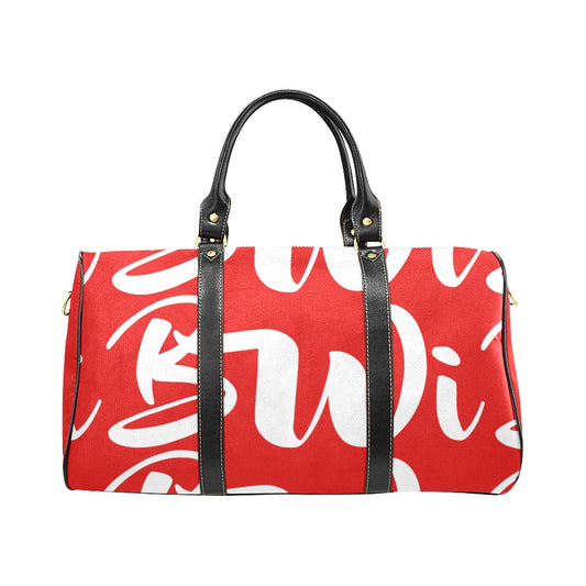 BWI: Luxury Travel Bag: Red w/ White Font Large Travel Bag New Waterproof Travel Bag/Large (Model 1639)