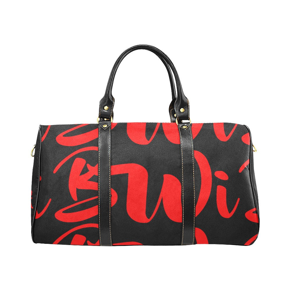 BWI: Luxury Travel Bag: Black w/ Red Font Large Travel Bag New Waterproof Travel Bag/Large (Model 1639)