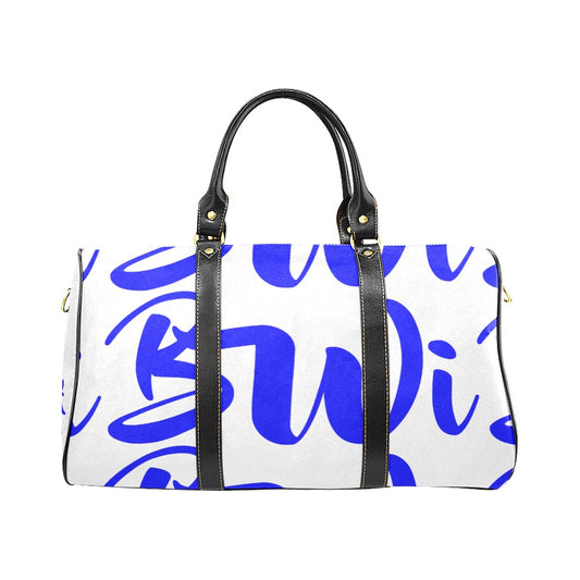 BWI: Luxury Travel Bag: White w/ Blue Font Large Travel Bag New Waterproof Travel Bag/Large (Model 1639)