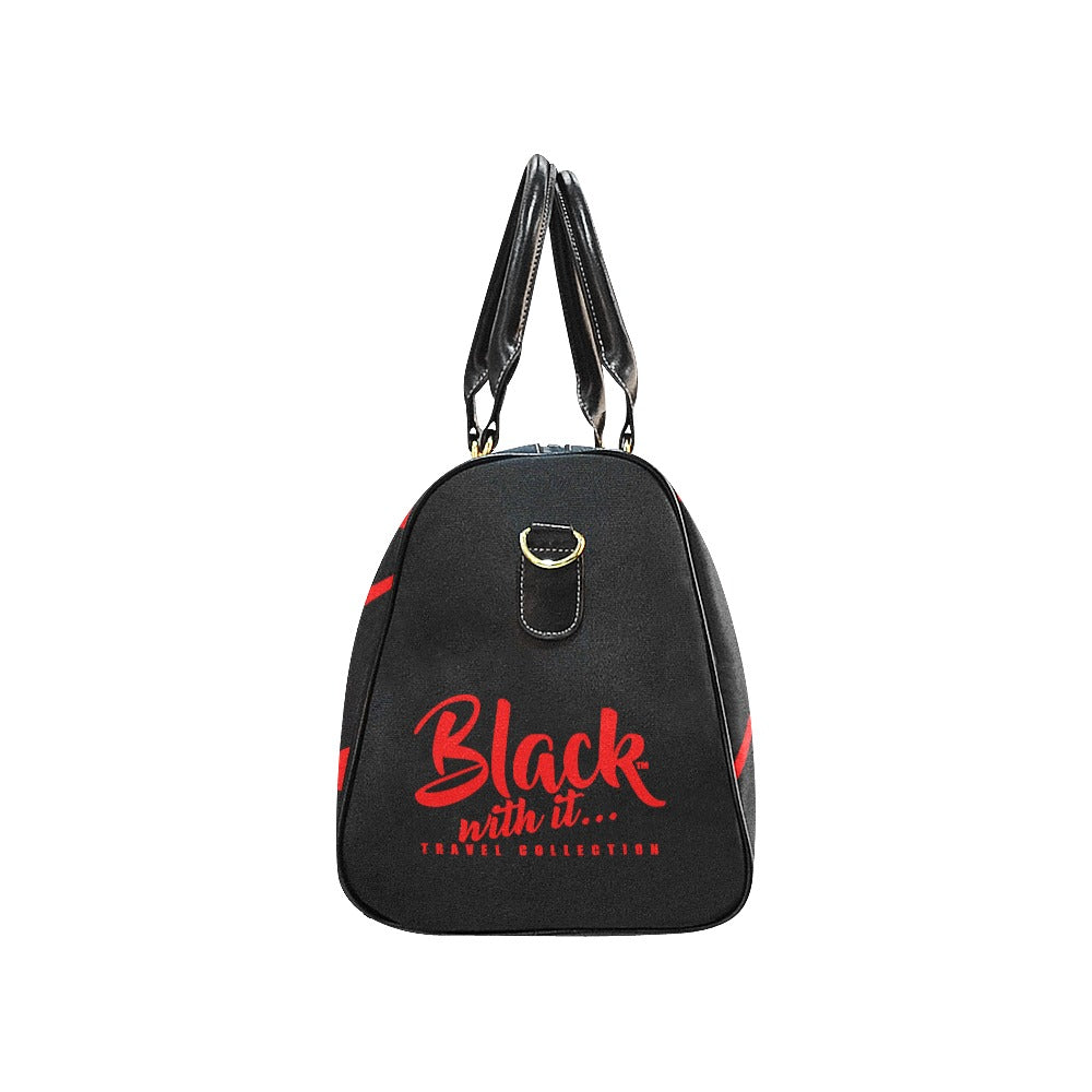 BWI: Luxury Travel Bag: Black w/ Red Font Large Travel Bag New Waterproof Travel Bag/Large (Model 1639)