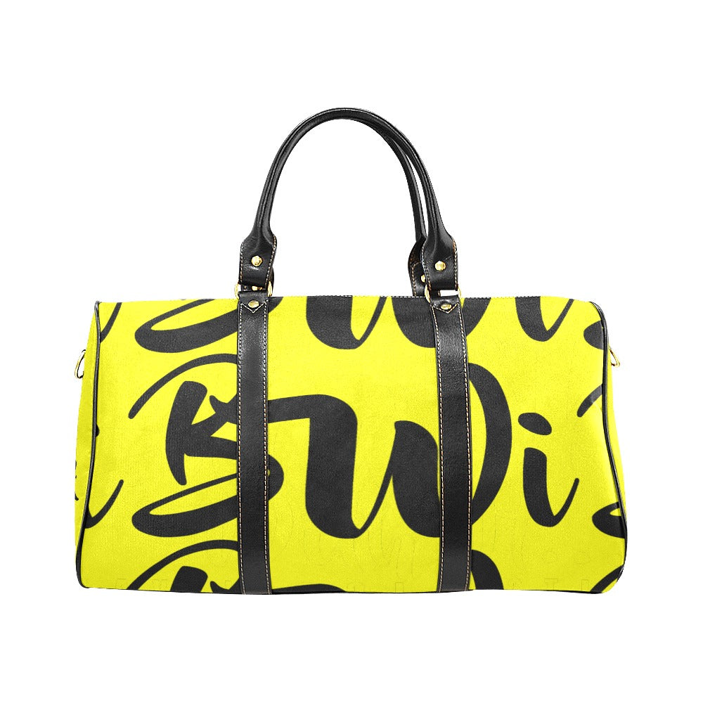 BWI: Luxury Travel Bag: Yellow and Black / Black Strap New Waterproof Travel Bag/Large (Model 1639)