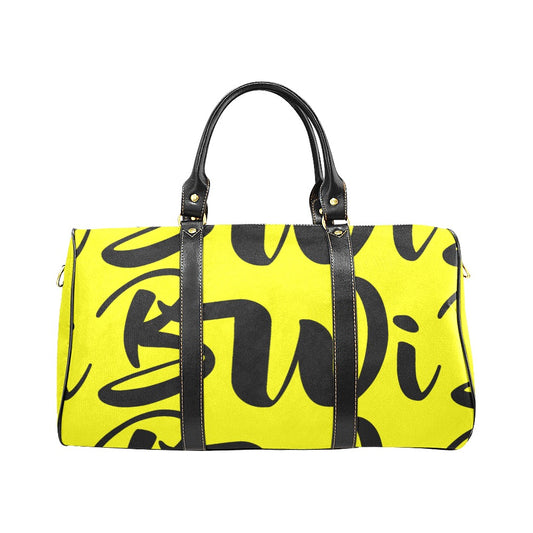 BWI: Luxury Travel Bag: Yellow and Black / Black Strap New Waterproof Travel Bag/Large (Model 1639)