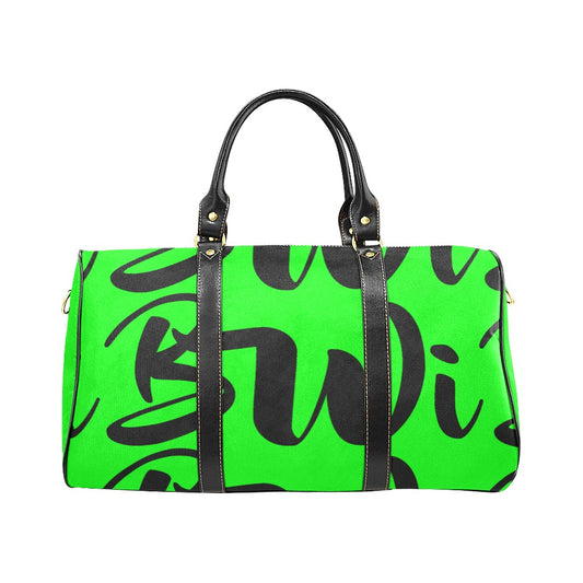 BWI: Luxury Travel Bag: Bright Green and Black / Black Strap New Waterproof Travel Bag/Large (Model 1639)