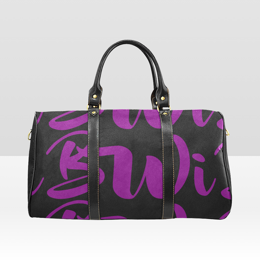 BWI: Luxury Travel Bag: Black w/ Purple Font Large Travel Bag New Waterproof Travel Bag/Large (Model 1639)
