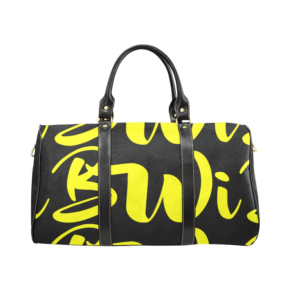 BWI: Luxury Travel Bag: Black w/ Yellow Font Large Travel Bag New Waterproof Travel Bag/Large (Model 1639)