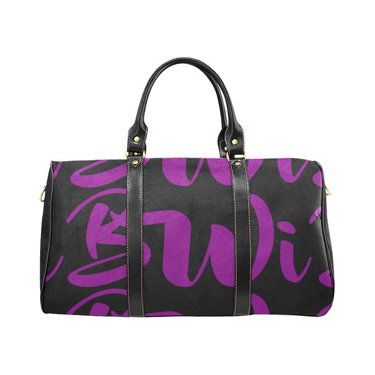 BWI: Luxury Travel Bag: Black w/ Purple Font Large Travel Bag New Waterproof Travel Bag/Large (Model 1639)