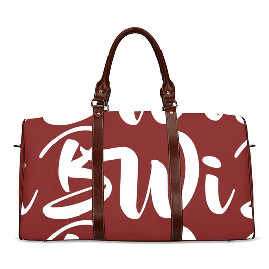 BWI: Luxury Travel Bag: Maroon w/ White Font Waterproof Travel Bag/Large (Model 1639)