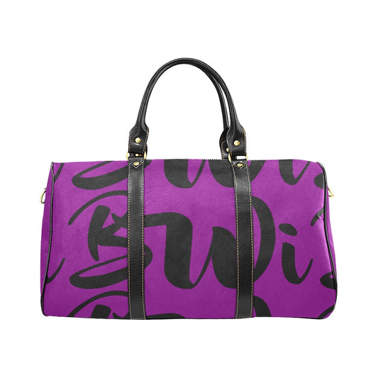 BWI: Luxury Travel Bag: Purple w/ Black Font Large Travel Bag New Waterproof Travel Bag/Large New Waterproof Travel Bag/Large (Model 1639)