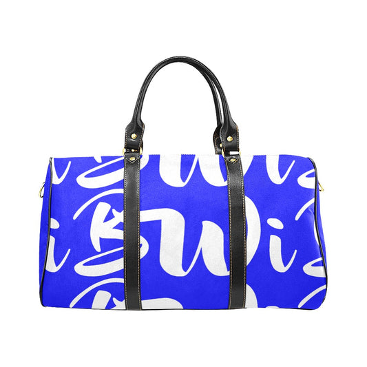 BWI: Luxury Travel Bag: Blue w/ White Font Large Travel Bag New Waterproof Travel Bag/Large (Model 1639)