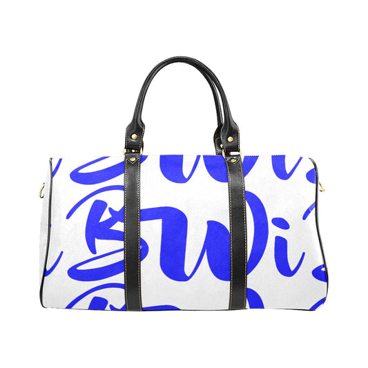 BWI: Luxury Travel Bag: White w/ Blue Font Large Travel Bag New Waterproof Travel Bag/Large (Model 1639)